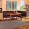 Baxton Studio Riordan Mid-Century Dark Brown Faux Leather and Walnut Brown Finished Wood 3-PC Dining Nook Set 186-11358-9305-Zoro - alternate 9